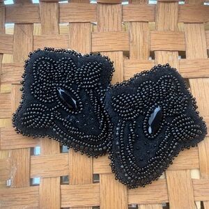 All black everything hand beaded goth strawberry earrings